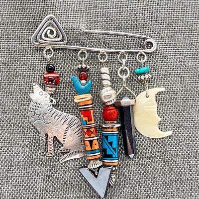 LOT 55: 925 Silver Kraft Southwestern Charm Brooch