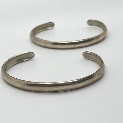 LOT 60: Two Sterling Silver Cuff Bracelets by Artisan ML - 25.7 grams total weight