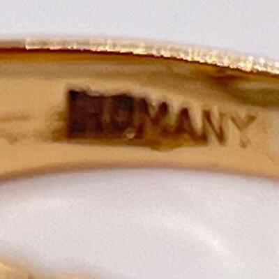 LOT 61: 14K Gold Double Pearl Ring - Size 9 - 6.1 gtw - Marked Germany
