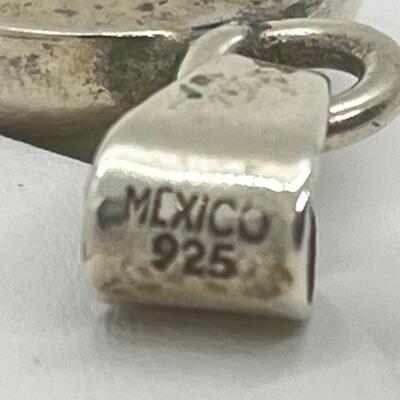LOT 66: Mexico 925 Sterling Silver & Malachite Pendant