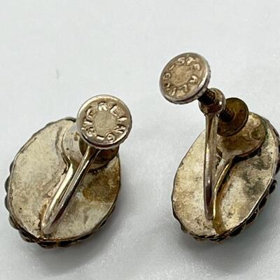 LOT 67: Vintage Sterling Silver Screwback & Clip-On Earrings