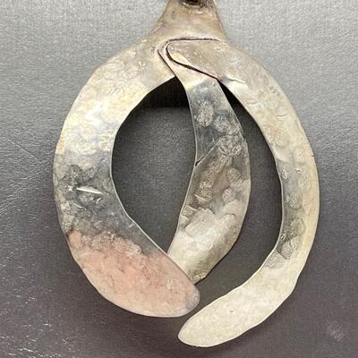 LOT 71: Handcrafted Hammered Silver Pendant on 20" Cord Necklace