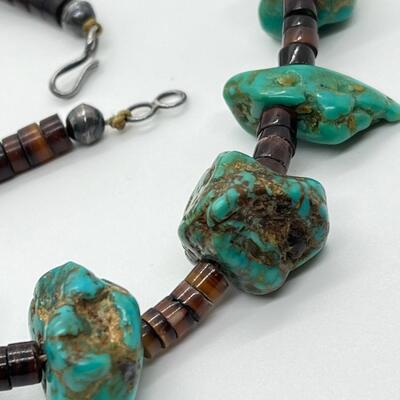 LOT 72: Navajo Large Turquoise Heishi Handcrafted Necklace (26")
