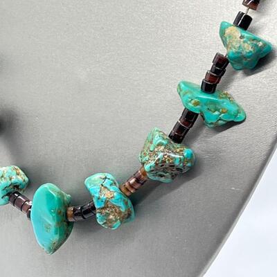 LOT 72: Navajo Large Turquoise Heishi Handcrafted Necklace (26")
