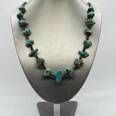 LOT 72: Navajo Large Turquoise Heishi Handcrafted Necklace (26")