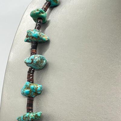 LOT 72: Navajo Large Turquoise Heishi Handcrafted Necklace (26")