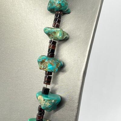 LOT 72: Navajo Large Turquoise Heishi Handcrafted Necklace (26")
