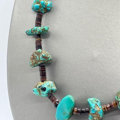 LOT 72: Navajo Large Turquoise Heishi Handcrafted Necklace (26")