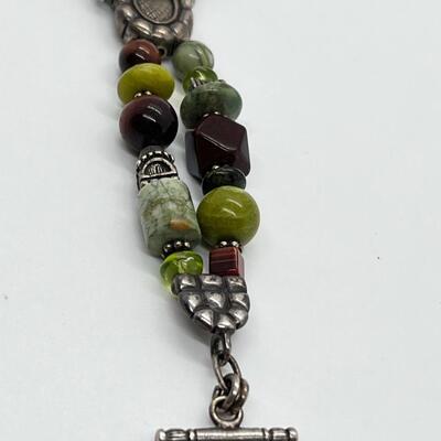 LOT 76: Raw Tumbled Gemstone Bookmark & Peyote Bird Watch (Needs Battery)