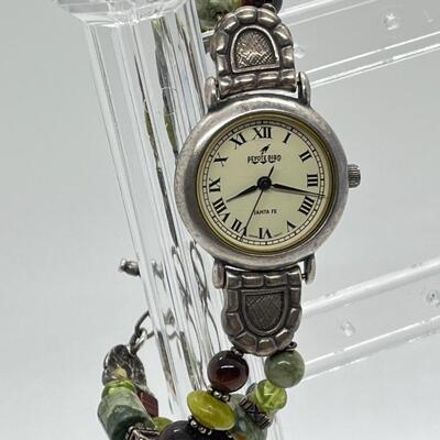 LOT 76: Raw Tumbled Gemstone Bookmark & Peyote Bird Watch (Needs Battery)