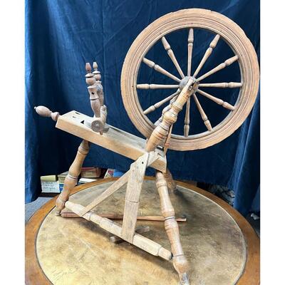 Antique 1848 Wood Spinning Wheel