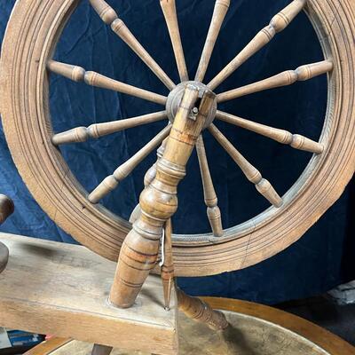 Antique 1848 Wood Spinning Wheel