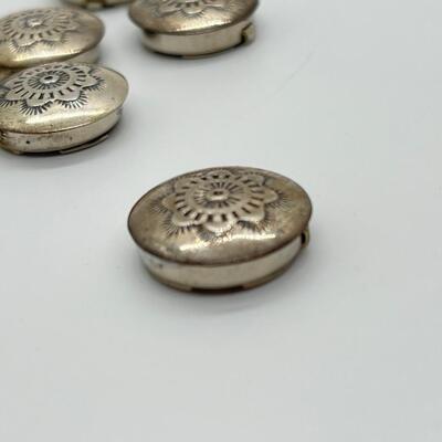 LOT 86: Etched Silver Button Covers and Miscellaneous Pins