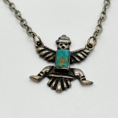 LOT 88: Vintage Navajo Knifewing Diety Collar Pin & Tie Clip