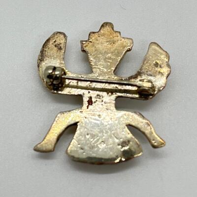 LOT 88: Vintage Navajo Knifewing Diety Collar Pin & Tie Clip