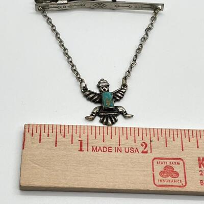 LOT 88: Vintage Navajo Knifewing Diety Collar Pin & Tie Clip