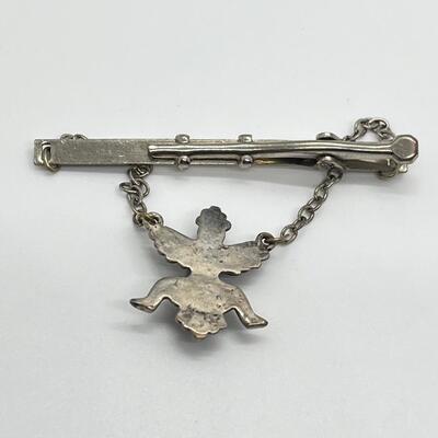 LOT 88: Vintage Navajo Knifewing Diety Collar Pin & Tie Clip