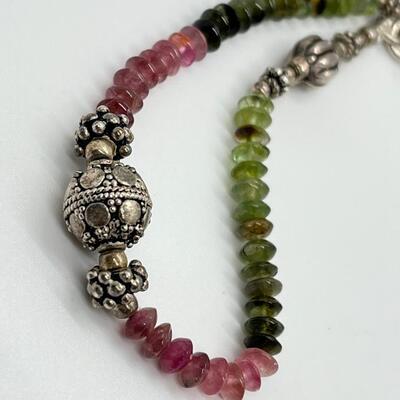 LOT 89: Two Beaded Sterling Silver Ankle Bracelets