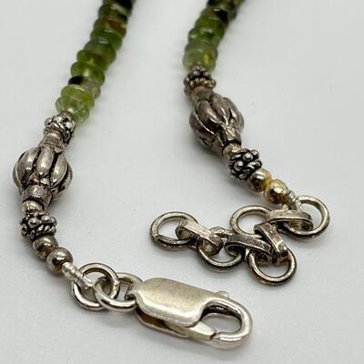 LOT 89: Two Beaded Sterling Silver Ankle Bracelets