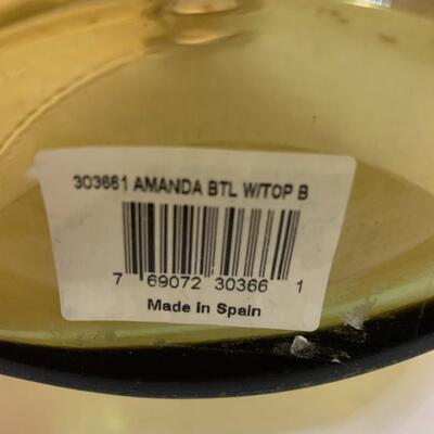 Amber Glass Decanter glass Pitcher or vase - made in Spain 10.5â€ tall x 8â€ wide approx