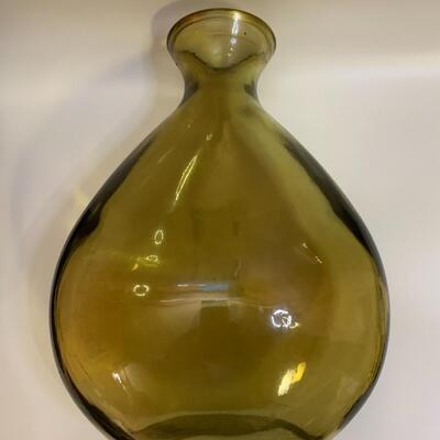 Amber Glass Decanter glass Pitcher or vase - made in Spain 10.5â€ tall x 8â€ wide approx