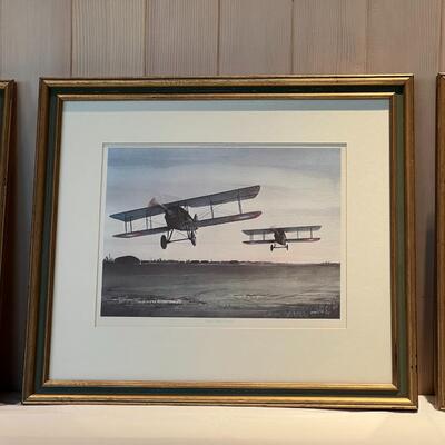 Lot of 4 Framed John McCoy WW1 Vintage 1974 Cessna Aircraft Company Plane Prints