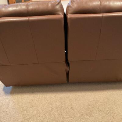 Brown Reclining Leather love seat