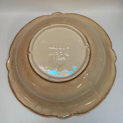 HAEGER ROYAL PITCHER & BOWL PURPLE BLUE FLOWER - 10â€ wide bowl & 8â€ high pitcher