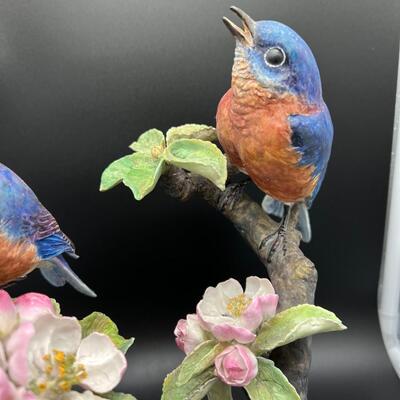 Very Rare 1935 Blue Bird on Cherry Blossom Branch Hand Signed Royal Worcester England Figurines