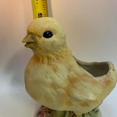 Vintage Lefton China Japan Hand Painted Chick Planter - 5.5â€ wide x 4.5â€ deep x 6â€ high approx