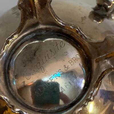 Rogers and Bro Exquisite SilverPlated Creamer and Sugar Bowl Trade Mark 4604 & 4605 - each 6â€ wide x 4â€ high approx