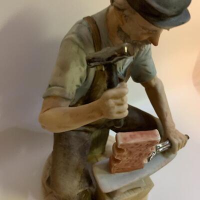 Vintage Hand Painted Ceramic Working Man Figurine Blacksmith Limited edition 94 of 166 - 8â€ tall x 5â€ wide approx