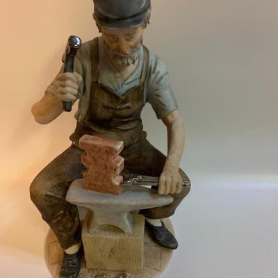 Vintage Hand Painted Ceramic Working Man Figurine Blacksmith Limited edition 94 of 166 - 8â€ tall x 5â€ wide approx