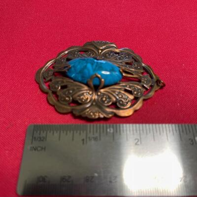 Antique Victorian copper necklace pendent  3