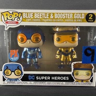 LOT 9: BLUE BEETLE & BOOSTER GOLD 2 PACK FUNKO POP