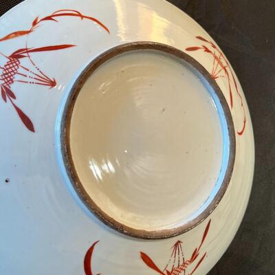 Large Vintage Hand Painted Asian Ceramic Porcelain Plate