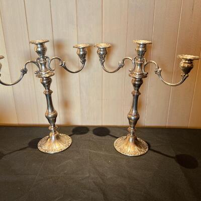 Pair of Antique Gorham Sterling Silver Candelabra Candlestick Holders