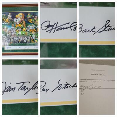 Visions of Glory by Tim Spransy. Autographed by Bart Starr, Ray Nitschke, Jim Taylor, Original, not Print