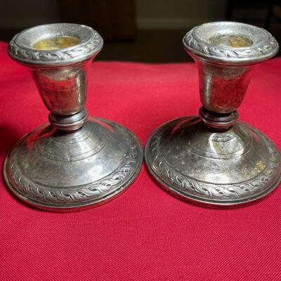 Anston Sterling pair of candle holders
