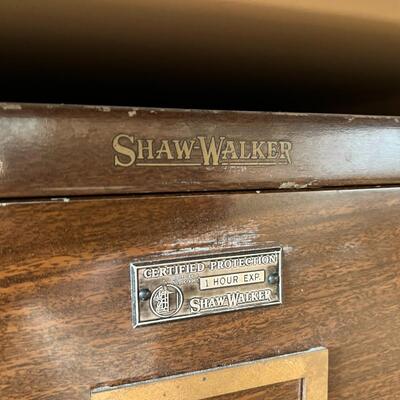 Pair of Antique Shaw-Walker Brown File Cabinets