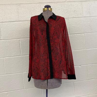WORTHINGTON - SHEER WOMENâ€™S BLOUSE - SIZE L