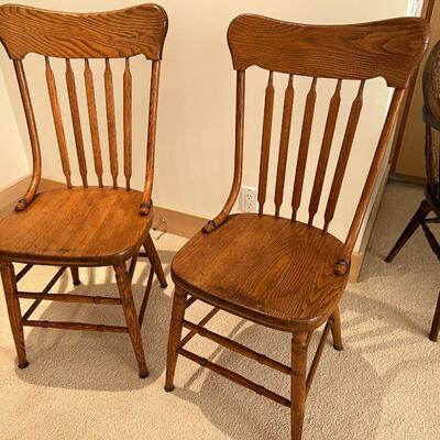 Pair of Beautiful Antique Wood Dining Chairs
