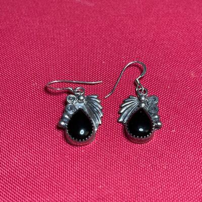 Sterling & onyx earrings