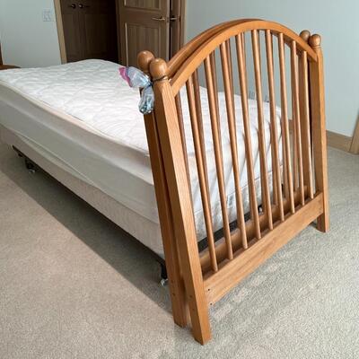 Wood Headboard and Footboard Twin Bed and Mattress Frame Set