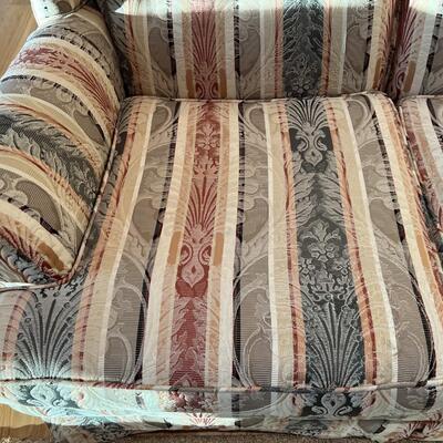 Vintage Stiped Fabric Loveseat Sofa