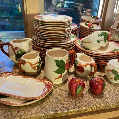 Large Lot of Hand Decorated Franciscan Ware Apple California USA Plates and Cups and Bowls