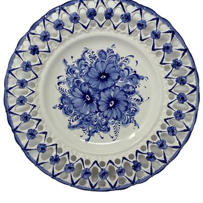 Vestal of Portugal Glazed Blue and White Plate