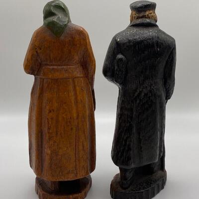 Pair of Vintage Eastern European Jewish Man and Woman Collectible Figurines