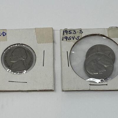 1942, 1953, and 1954 Nickels