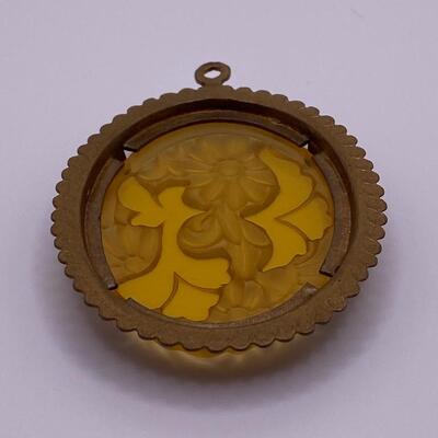Etched Floral Pendant